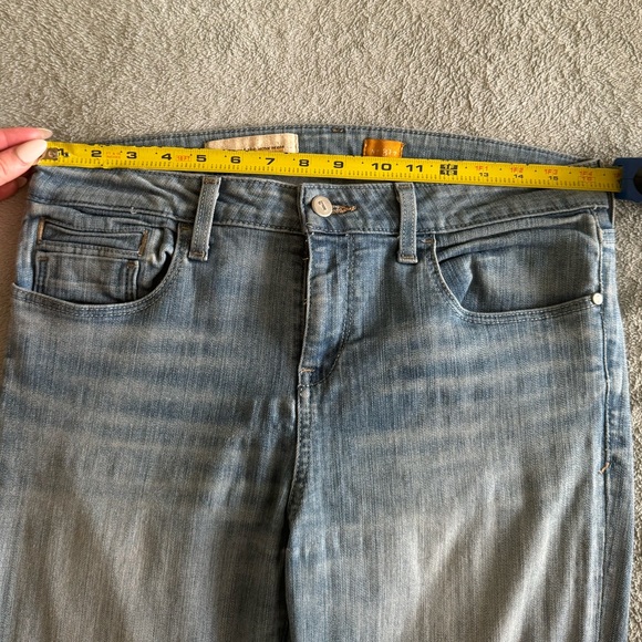 Anthropologie Pilcro Slim Straight Frayed Hem Denim Jeans Ankle Size 31 Tall - Picture 15 of 16